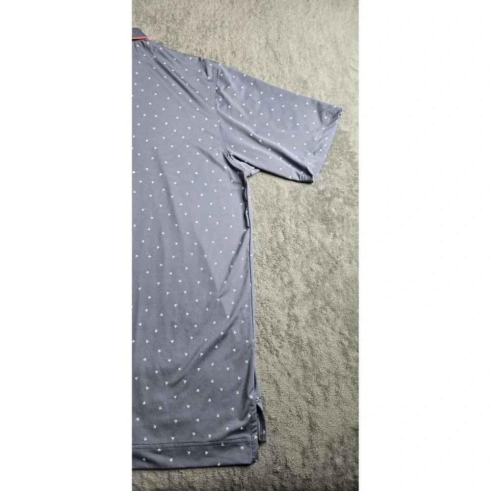 FJ Footjoy Performance Golf Shirt Push Play Gray All Over Print Mens Size L